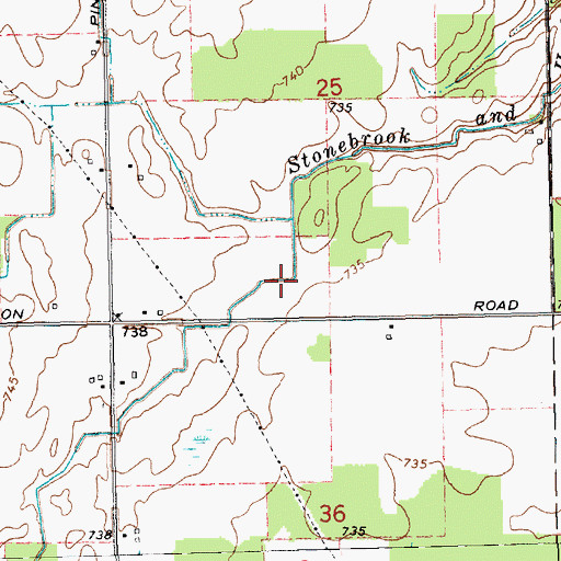 Topographic Map of Stonebrook and Harlow Drain, MI