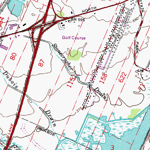 Topographic Map of Stonecrusher Drain, MI