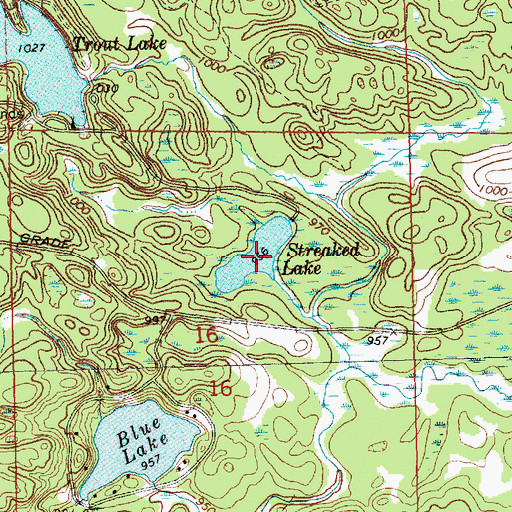 Topographic Map of Streaked Lake, MI