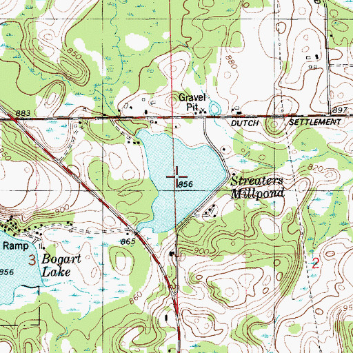 Topographic Map of Streaters Mill Pond, MI