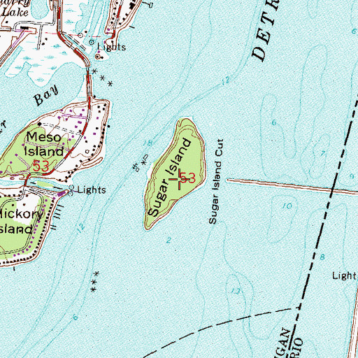 Topographic Map of Sugar Island, MI