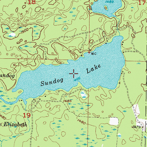 Topographic Map of Sundog Lake, MI