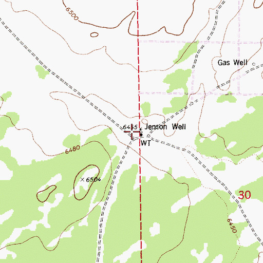 Topographic Map of Jenson Well, AZ
