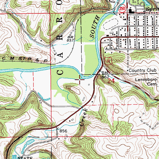 Topographic Map of Duschee Creek, MN
