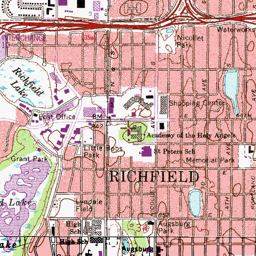 Topographic Map of Academy of Holy Angels, MN