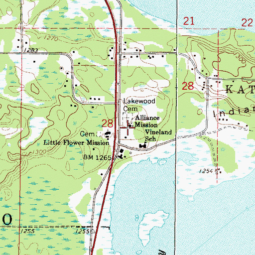 Topographic Map of Alliance Mission, MN