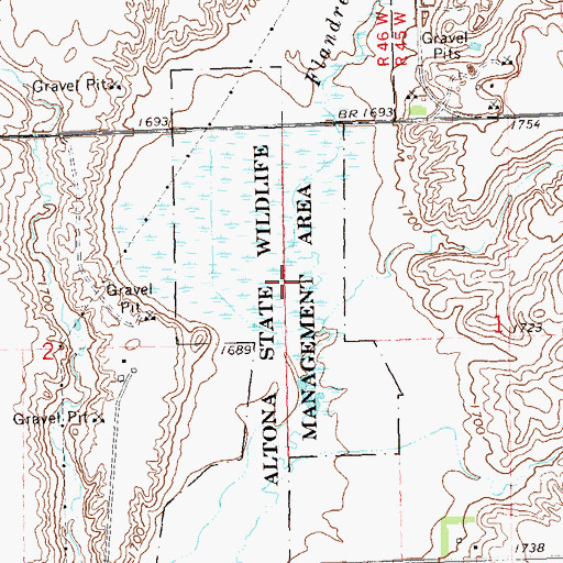 Topographic Map of Altona State Wildlife Management Area, MN