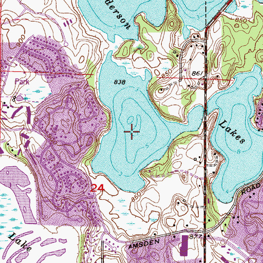 Topographic Map of Anderson Lakes, MN
