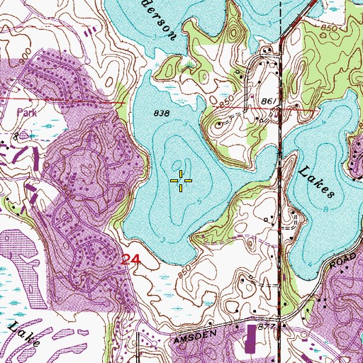 Topographic Map of Anderson Lakes, MN