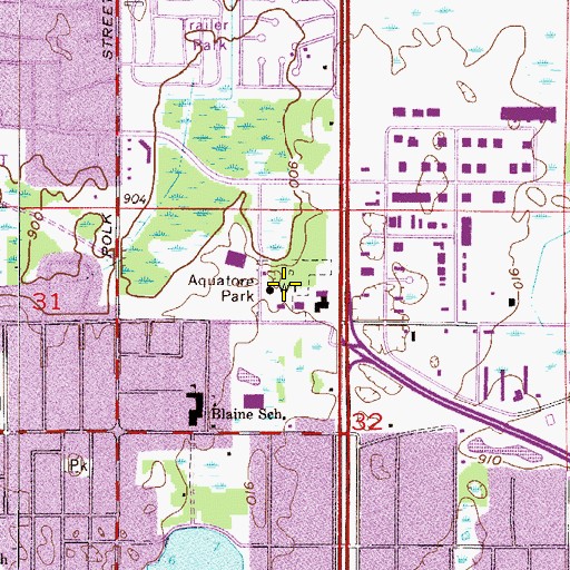 Topographic Map of Aquatore Park, MN