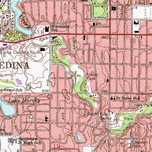 Topographic Map of Arden Park, MN