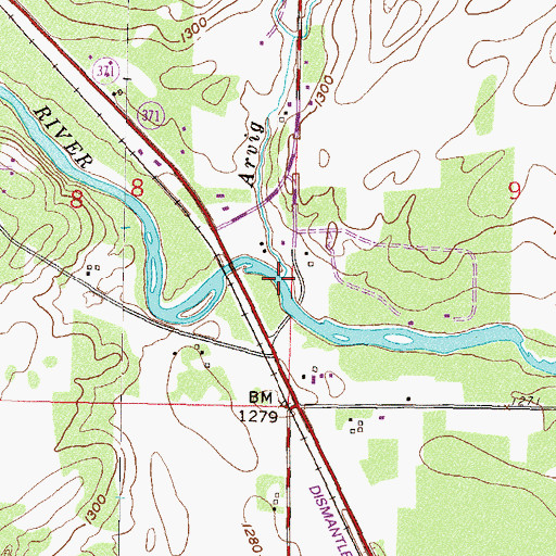 Topographic Map of Arvig Creek, MN