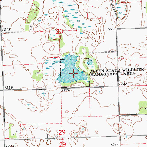 Topographic Map of Aspen State Wildlife Management Area, MN