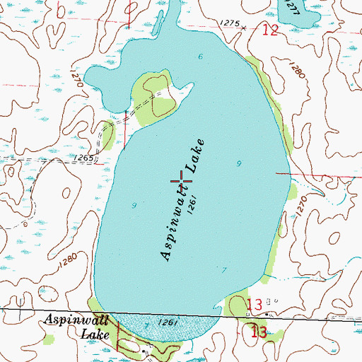 Topographic Map of Aspinwall Lake, MN