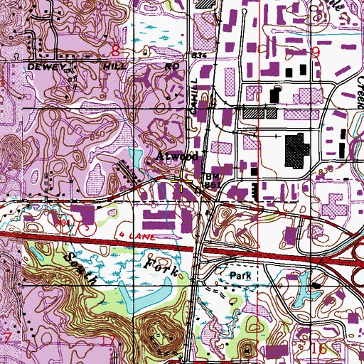 Topographic Map of Atwood, MN