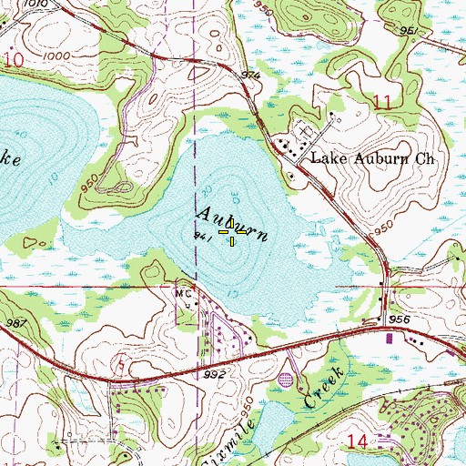 Topographic Map of Lake Auburn, MN
