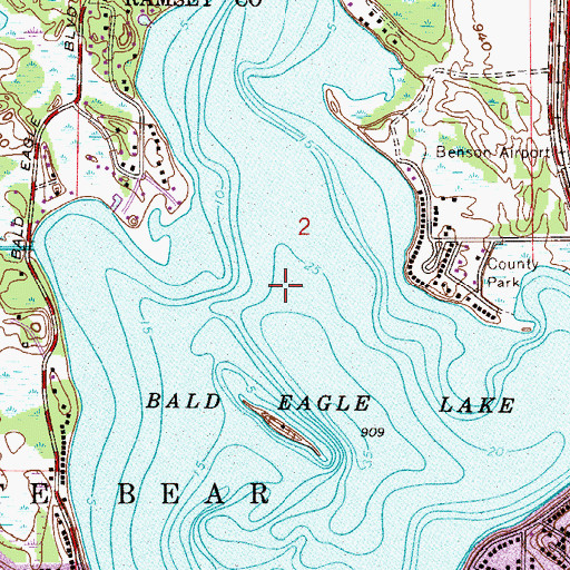 Topographic Map of Bald Eagle Lake, MN