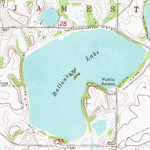 Topographic Map of Ballantyne Lake, MN