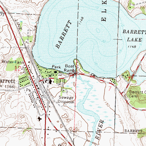 Topographic Map of Barrett Lake, MN