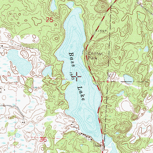 Topographic Map of Bass Lake, MN