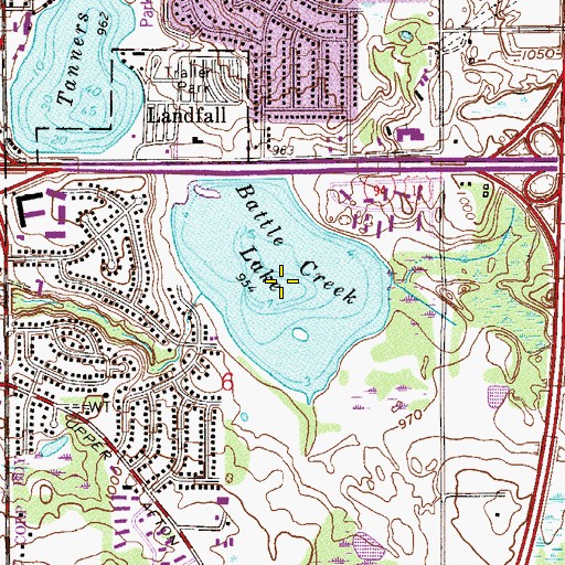 Topographic Map of Battle Creek Lake, MN