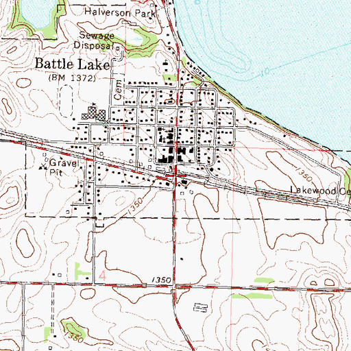 Topographic Map of Battle Lake, MN