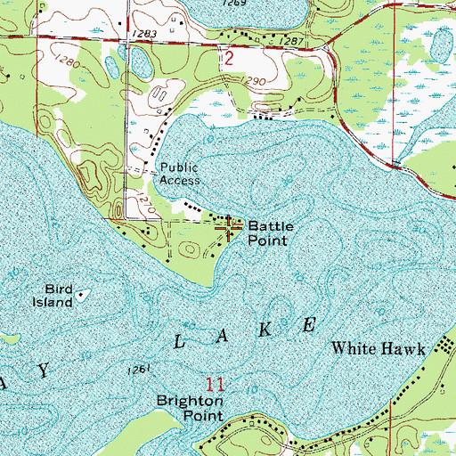 Topographic Map of Battle Point, MN