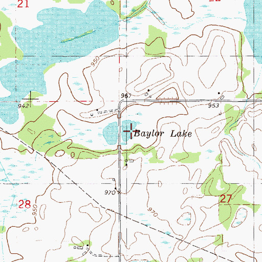 Topographic Map of Baylor Lake, MN