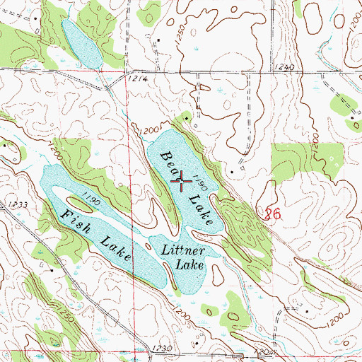 Topographic Map of Bear Lake, MN