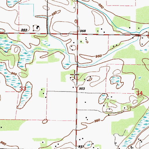 Topographic Map of Becker Church, MN