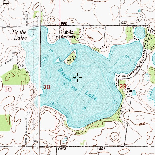 Topographic Map of Beebe Lake, MN