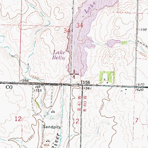 Topographic Map of Lake Bella, MN