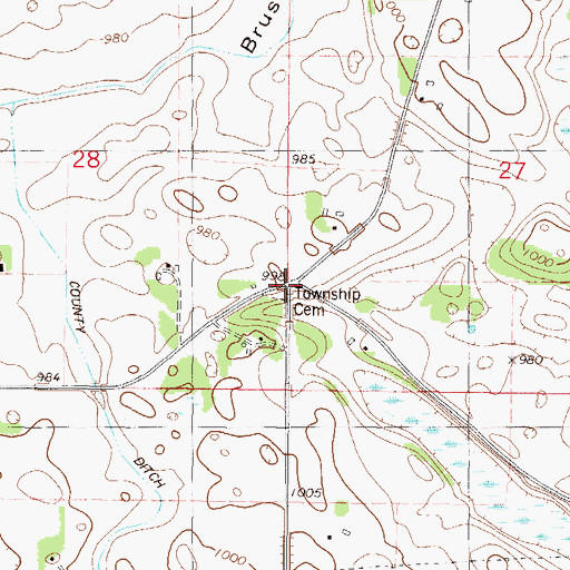Topographic Map of Bergen School, MN