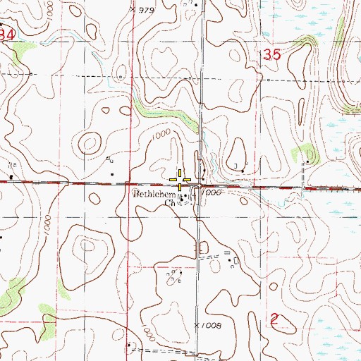 Topographic Map of Bethelehem School, MN