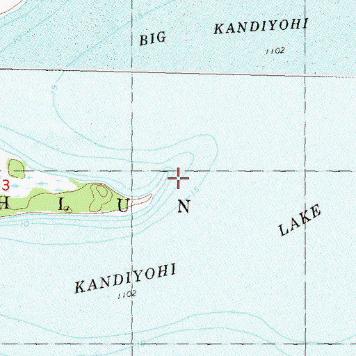 Topographic Map of Big Kandiyohi Lake, MN