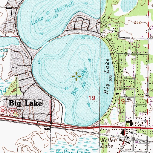 Topographic Map of Big Lake, MN