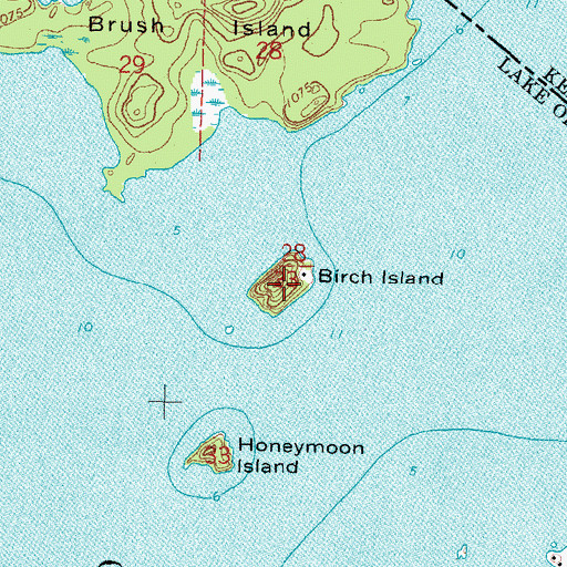 Topographic Map of Birch Island, MN