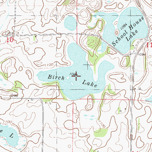Topographic Map of Birch Lake, MN