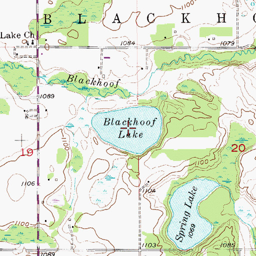 Topographic Map of Blackhoof Lake, MN