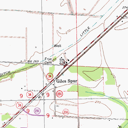 Topographic Map of Freyers School (historical), AR