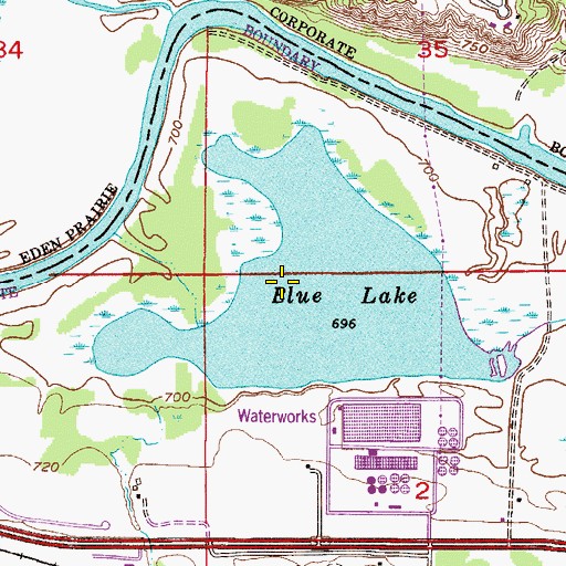 Topographic Map of Blue Lake, MN
