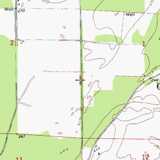 Topographic Map of Lateral Number 1, AR