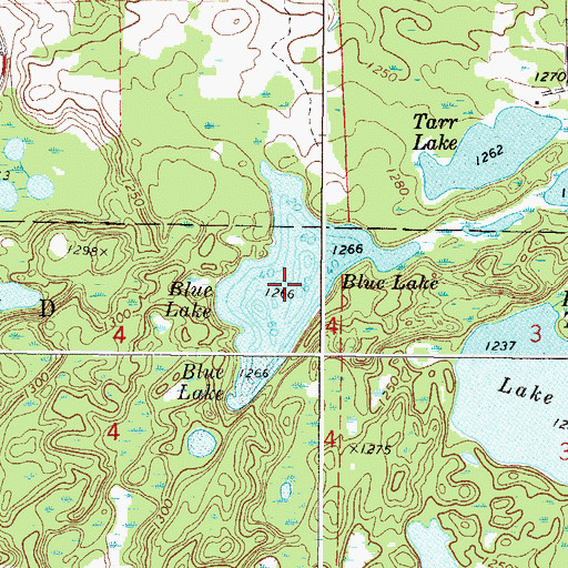 Topographic Map of Blue Lake, MN