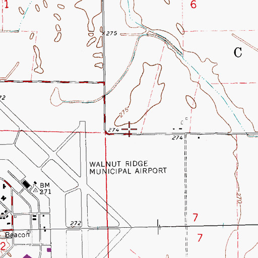 Topographic Map of Moran School (historical), AR