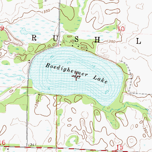 Topographic Map of Boedigheimer Lake, MN