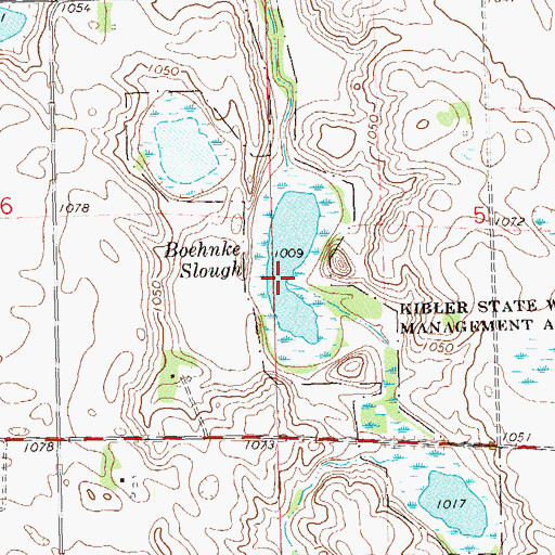 Topographic Map of Boehnke Slough, MN
