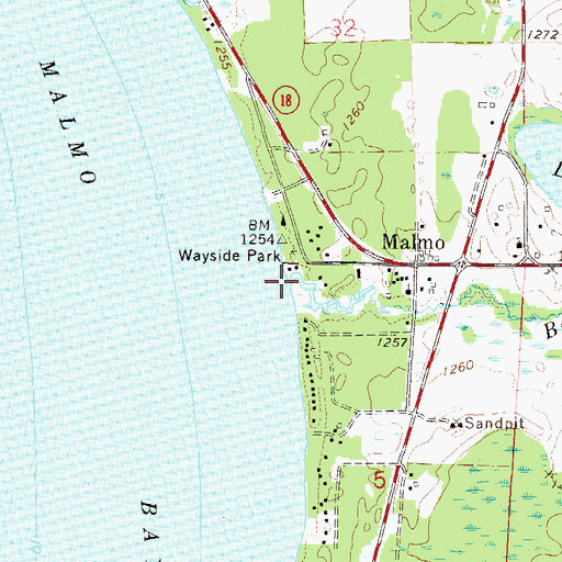 Topographic Map of Borden Creek, MN