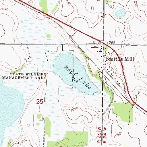 Topographic Map of Born Lake, MN