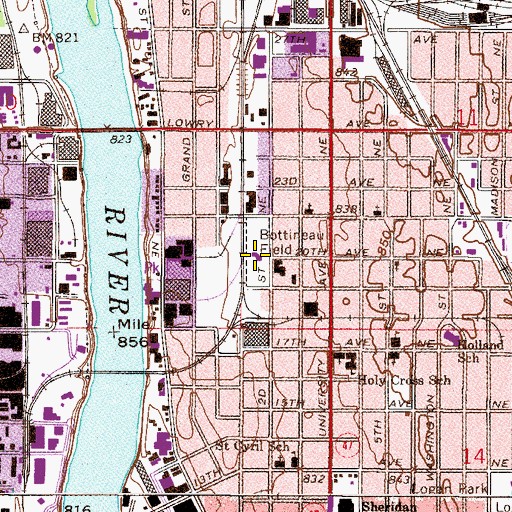 Topographic Map of Bottineau Field, MN