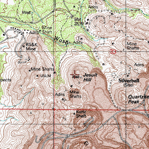 Topographic Map of Jesuit Hill, AZ